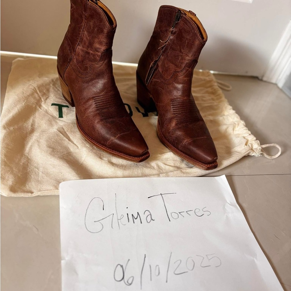 Tecovas Tan Leather goats Cowboy Boots